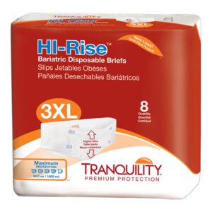 Tranquility®HI-Rise™ Unisex Adult Incontinence Brief, Bariatric 3X-Large Disposable Heavy Absorbency