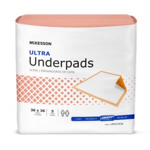 McKesson Ultra Heavy Absorbency Underpad, 36 x 36 Inch