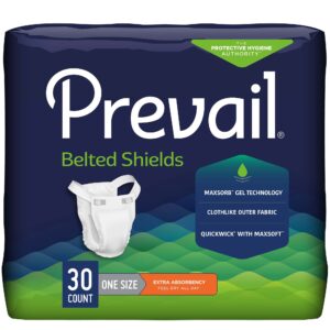 Prevail®Unisex Adult Incontinence Belted Undergarment, Belted Shields, One Size Fits Most, Disposable Light Absorbency