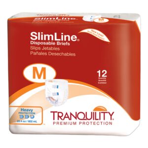 Tranquility®Slimline®Unisex, Adult Incontinence Brief, Medium Disposable Heavy Absorbency