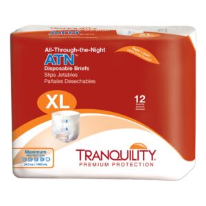 Tranquility®Unisex, Adult Incontinence Brief, X-Large, Disposable Heavy Absorbency