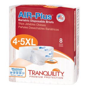 Tranquility®AIR-Plus™Unisex Adult Incontinence Brief Bariatric 4 to 5X-Large Disposable Heavy Absorbency