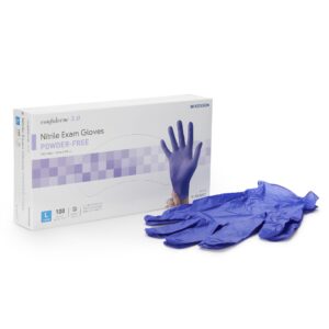 McKesson Confiderm®3.0 Nitrile Exam Glove, Textured Fingertips, Large, Blue