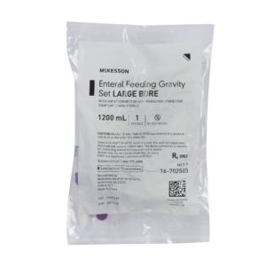 McKesson Gravity Feeding Bag Set with ENFit™ Connector,1200 mL, CS/30