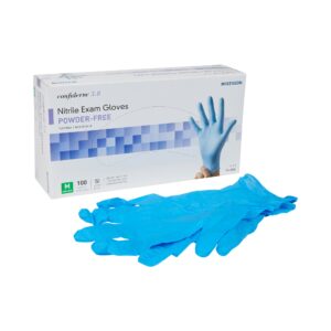 McKesson Confiderm®3.8 Nitrile Exam Glove, Textured Fingertips, Medium, Blue