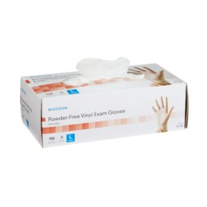 McKesson Vinyl Exam Glove, Large, Clear