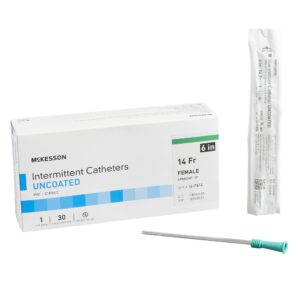 McKesson Female Urethral Catheter, 14 Fr, Straight Tip, 6 in