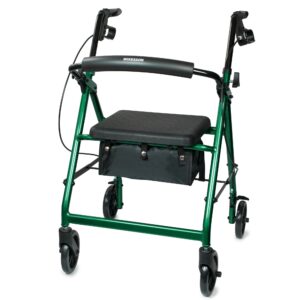 McKesson Folding Aluminum Four-Wheel Rollator, Green