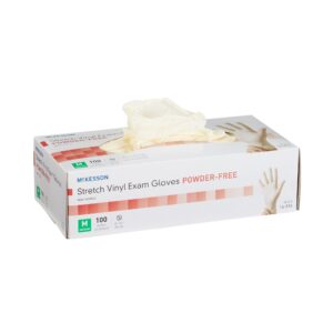 McKesson Stretch Vinyl Exam Glove, Medium, Ivory