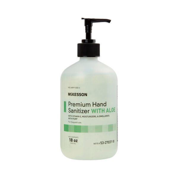 McKesson Premium, Hand Sanitizer with Aloe, 18 oz. Ethyl Alcohol Gel, Pump Bottle, 70% Strength