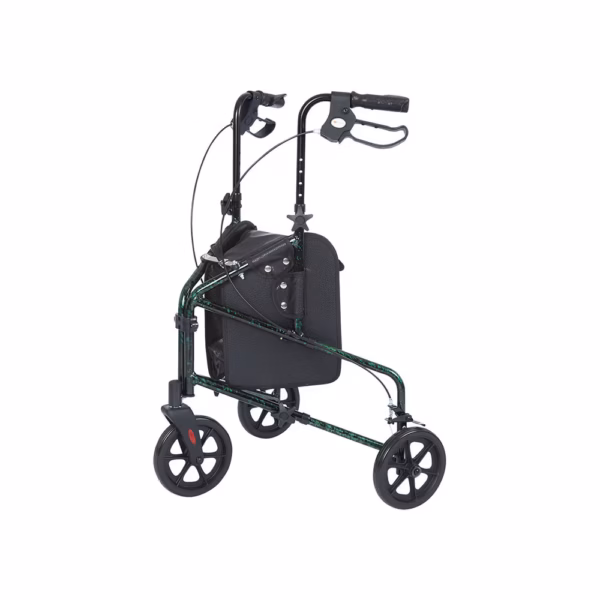 Rhythm Health Rally Lite - Aluminum 3 Wheel Walker with Tote, Laser Green