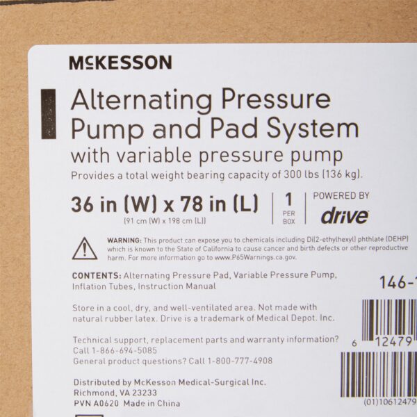 McKesson Variable Pressure Pump and Mattress Pad System, Pressure Redistribution, 78 L X 36 W Inch For Mattresses - Image 3