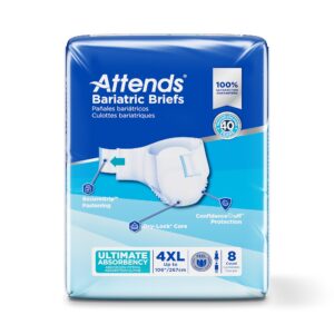 Attends® Bariatric Incontinence Brief, Adult 4X-Large, Unisex Disposable Heavy Absorbency