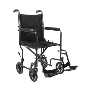 McKesson Transport Chair, 19 Inch Seat Width Full Length Arm Swing-Away Footrest Steel Frame w/Silver Vein Finish