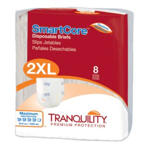 Tranquility Incontinence Brief SmartCore™ Adult 2X-Large Unisex Disposable Heavy Absorbency, CS/32