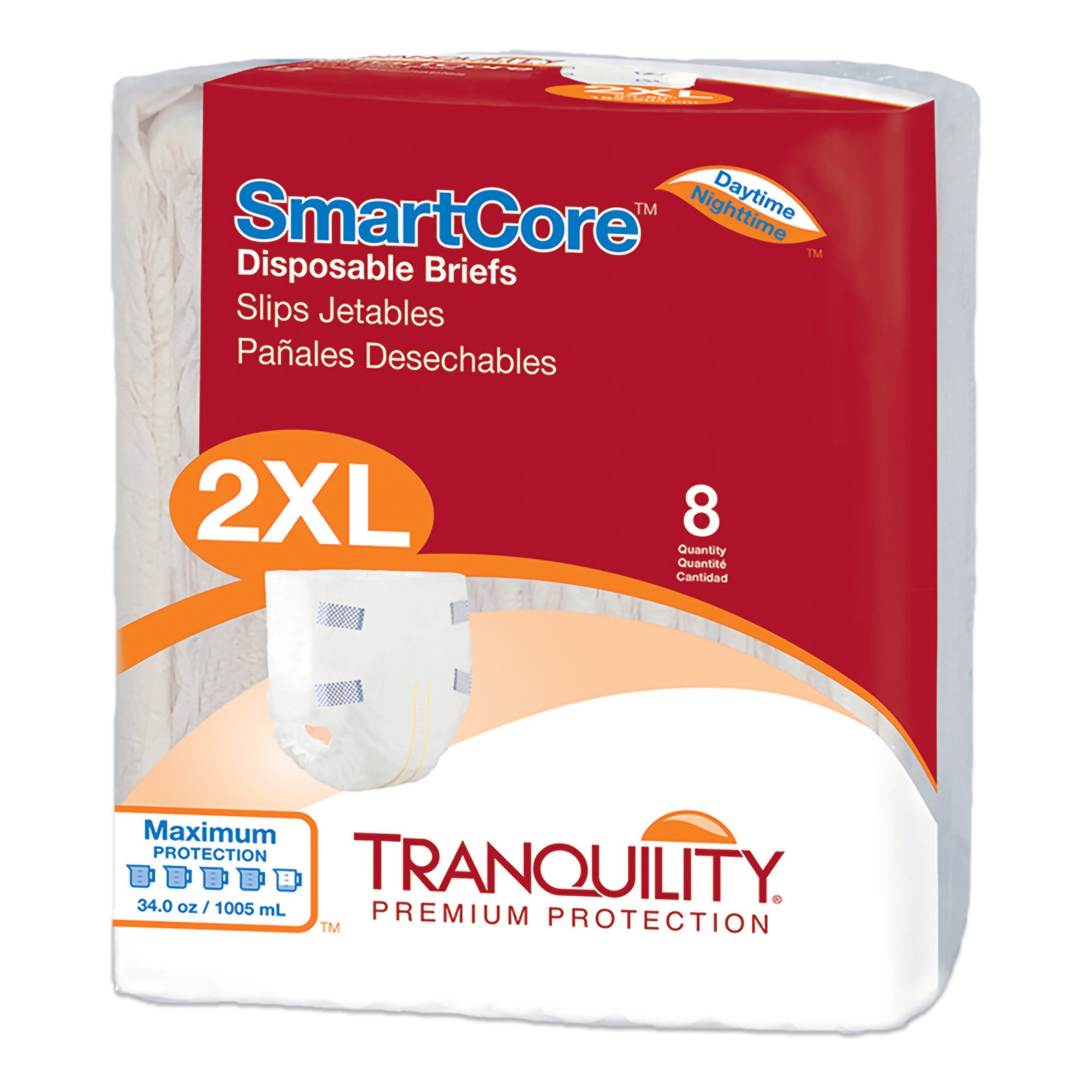 Tranquility Incontinence Brief SmartCore™ Adult 2X-Large Unisex Disposable Heavy Absorbency, CS/32