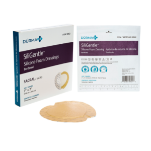 Dynarex Dürma+ SiliGentle Silicone Bordered Foam Dressings, 7" x 7" Sacral